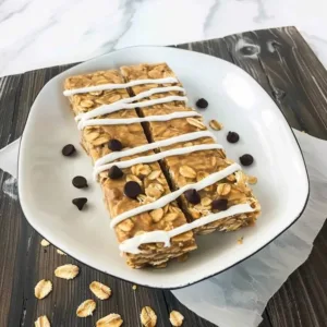Homemade 4-ingredient protein bars with nuts and chocolate