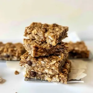 Homemade Banana Peanut Butter Oat Bars on a plate