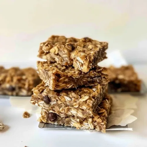 Homemade Banana Peanut Butter Oat Bars on a plate