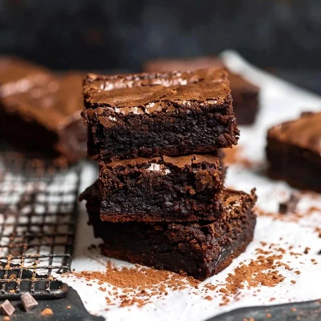 Delicious fudgy brownies with a rich chocolate texture