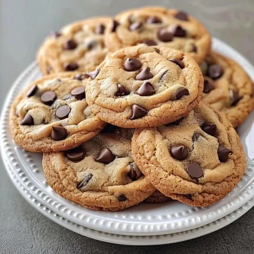 Freshly baked chewy chocolate chip cookies on a cooling rack