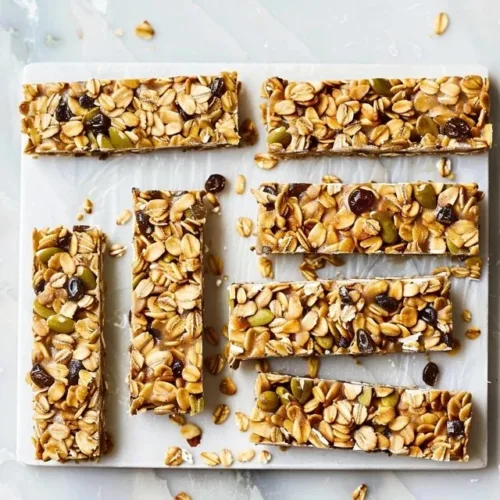 Chewy sourdough granola bars with nuts and dried fruits
