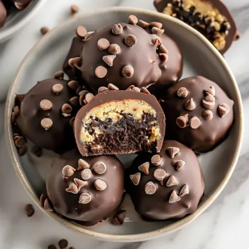 Chocolate Chip Cookie Dough Truffles ready to enjoy, rich in flavor and sweetness
