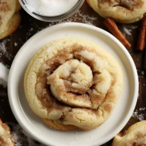 Cinnamon Roll Snickerdoodles on a rustic plate, showcasing their delicious cinnamon-sugar topping