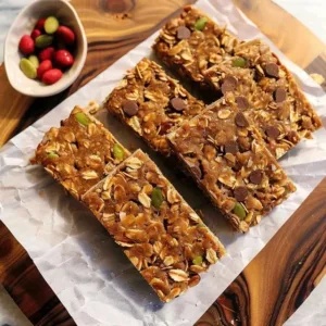 Easy homemade granola bars with oats, nuts, and honey