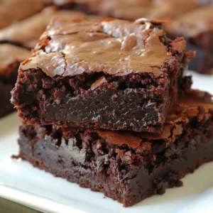 Delicious easy soft brownies on a plate, perfect for dessert lovers.