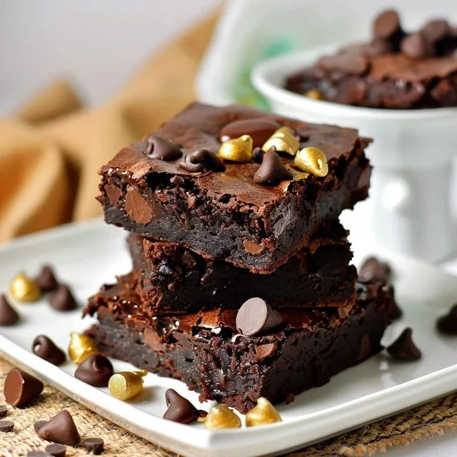 Delicious easy sweet potato brownies served on a wooden platter