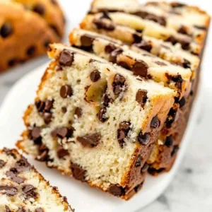 Healthy Chocolate Chip Bread 3 Freshly baked healthy chocolate chip bread with chocolate chips