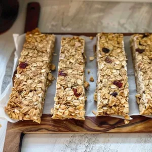 Healthy homemade sourdough granola bars with oats and nuts