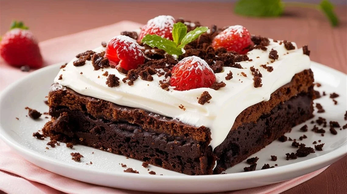 Iced Brownie Cake 2 Iced Brownie Cake