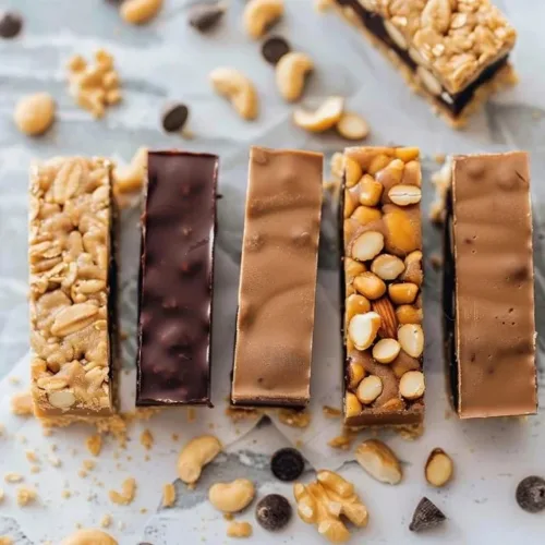 No bake protein bars recipe with nutritious ingredients and high protein content.