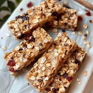 Nut free granola bars with oats and dried fruit in a bowl.