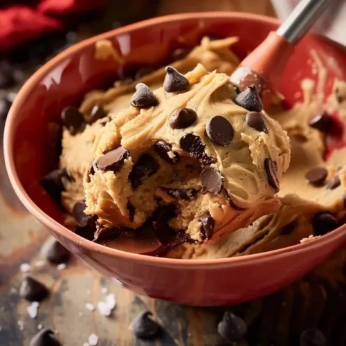 Delicious safe edible cookie dough ready to enjoy without any health risks.