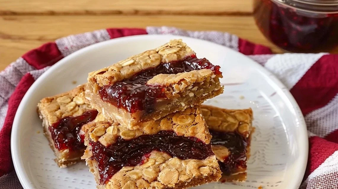 Sourdough Breakfast Oatmeal Jam Bars