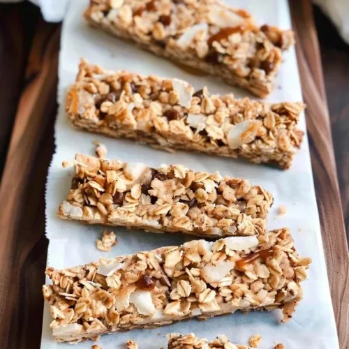 Delicious homemade sourdough granola bars with nuts and seeds.