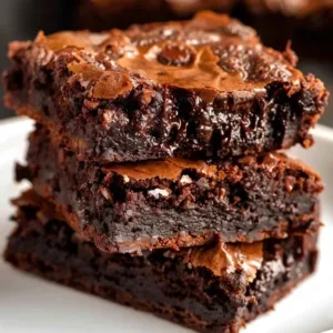 A tray of the fudgiest brownies, rich and chocolatey, ready to be served.