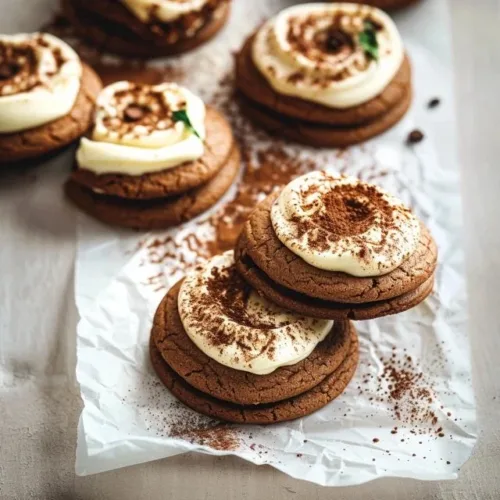 Delicious homemade tiramisu cookies on a plate