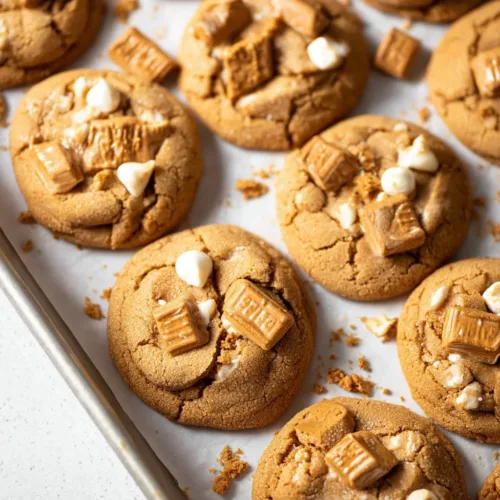 Delicious Biscoff cookies on a wooden plate, perfectly crunchy and flavorful