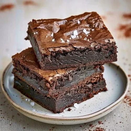 Delicious chewy fudgy brownies with a rich chocolate texture