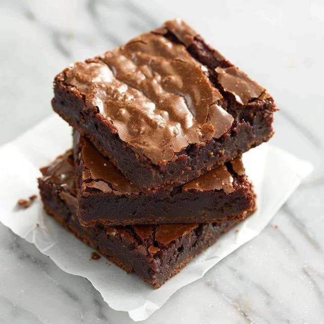 Delicious fudgy chocolate brownies on a plate