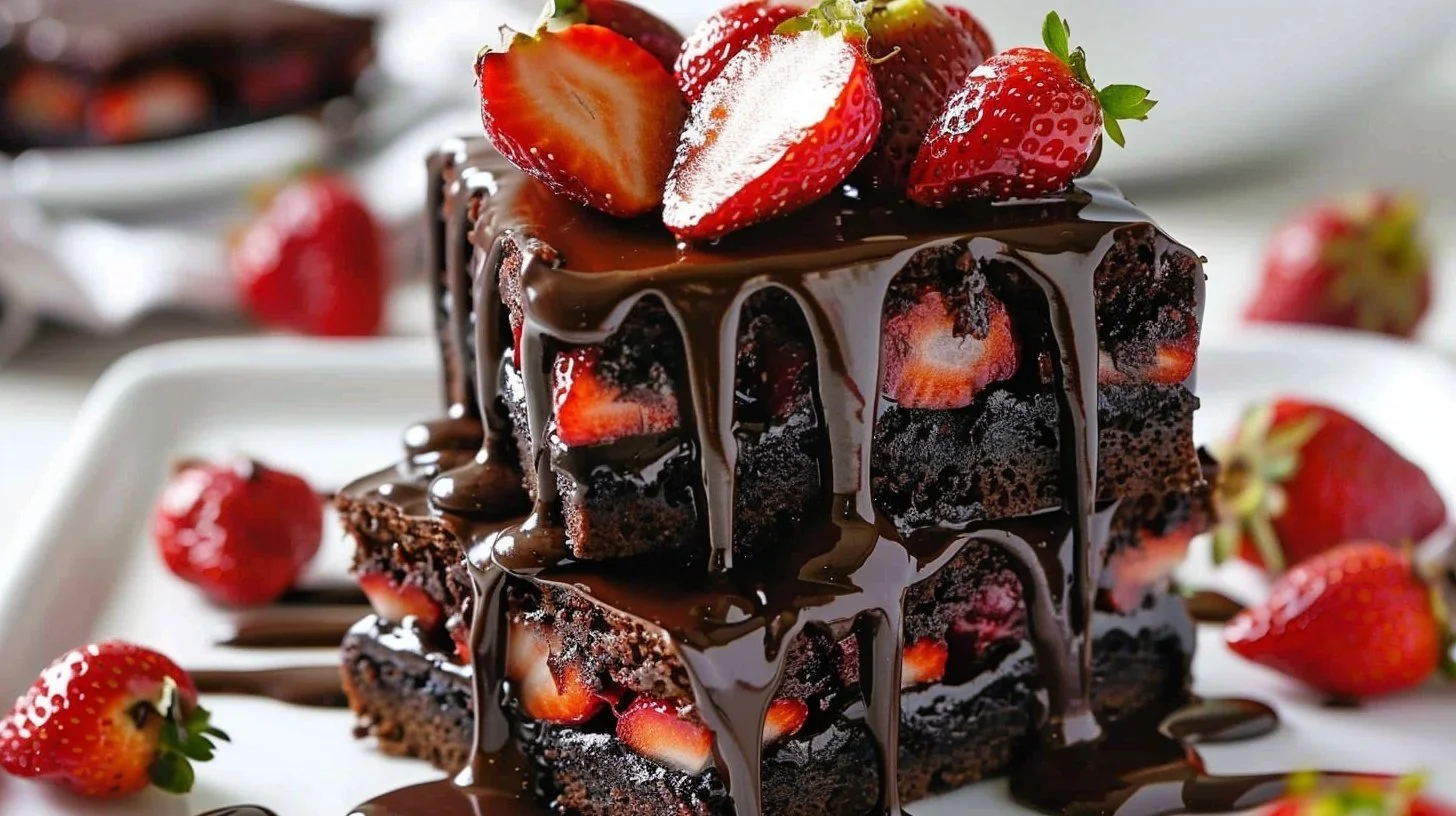 Strawberry Nutella Brownies (Easy)