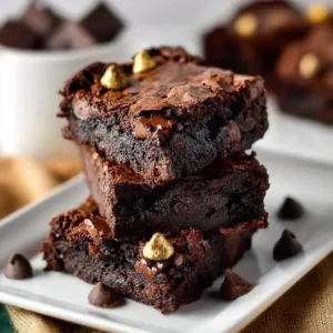 Fudgy sweet potato brownies on a wooden table