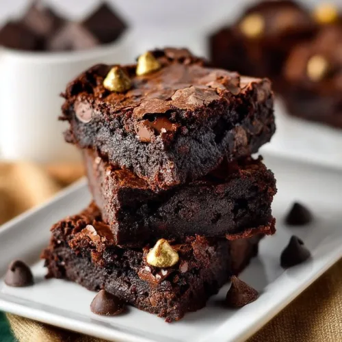 Fudgy sweet potato brownies on a wooden table
